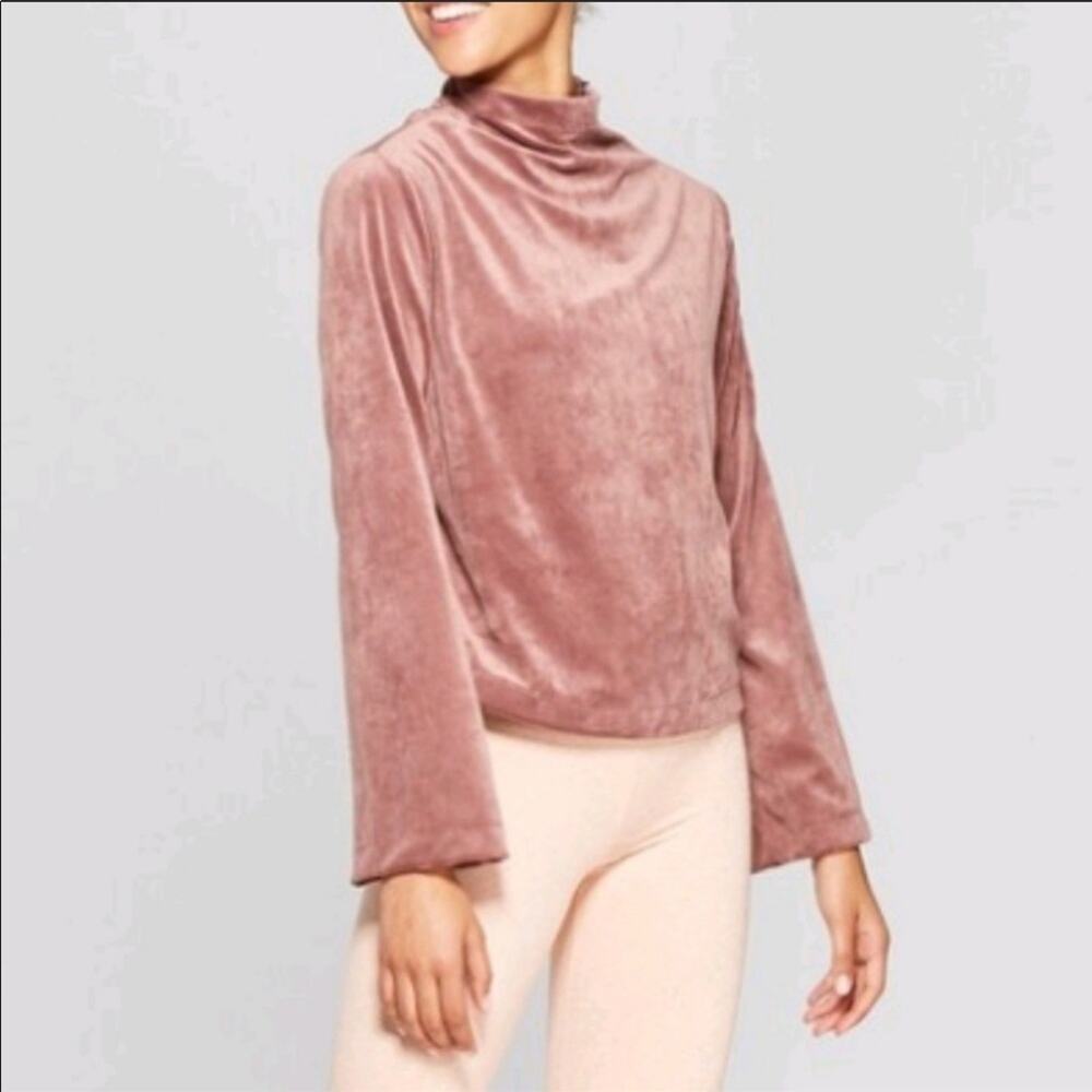 NWT Joy Lab Velour Pink Pullover Sweatshirt Athleisure XXL